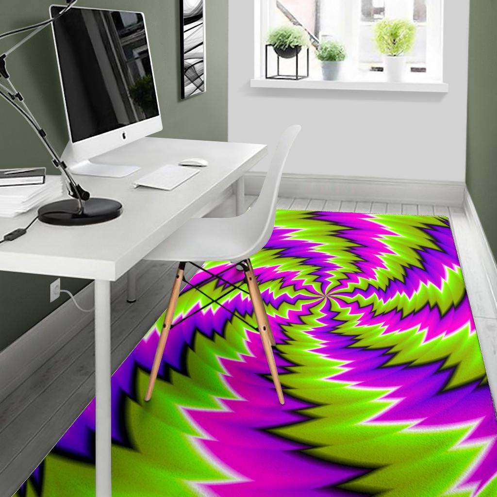 Green Vortex Moving Optical Illusion Area Rug