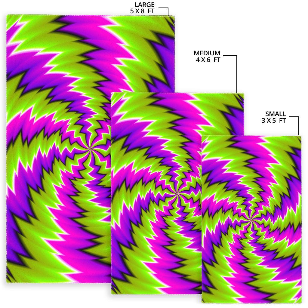 Green Vortex Moving Optical Illusion Area Rug