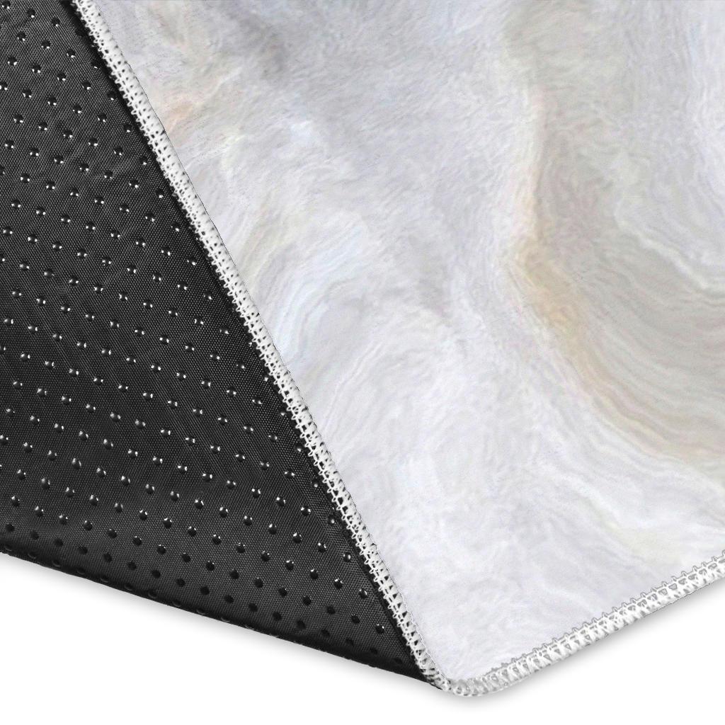 Grey Marble Print Area Rug
