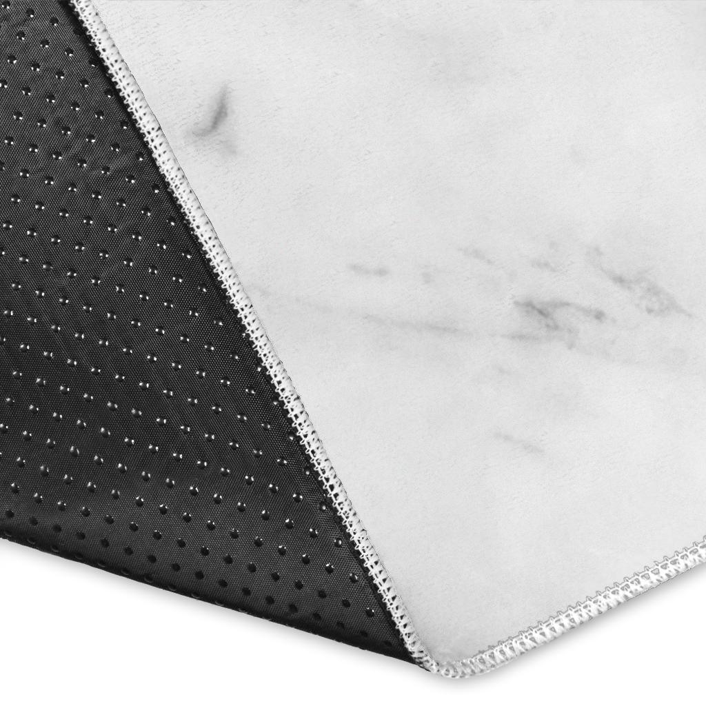 Grey Marble Texture Print Area Rug