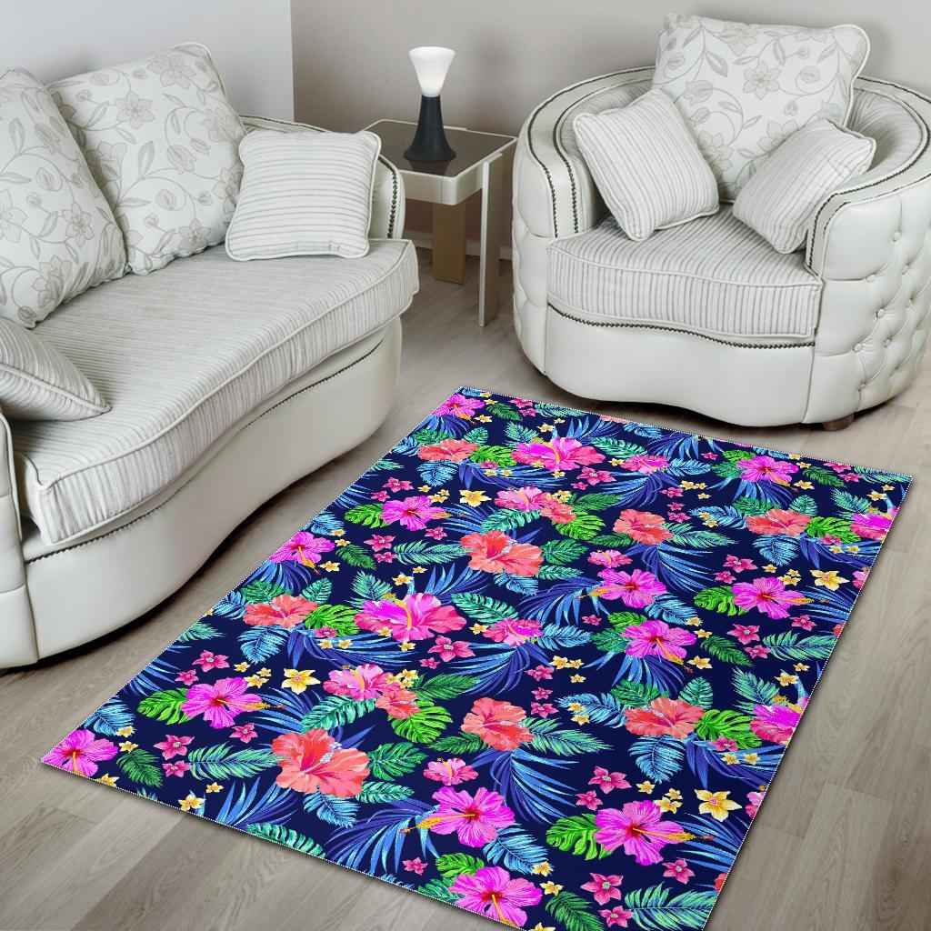 Hawaii Exotic Flowers Pattern Print Area Rug