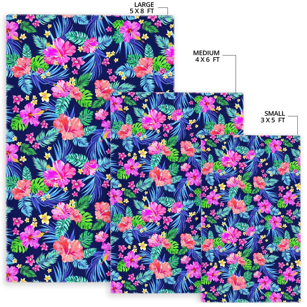 Hawaii Exotic Flowers Pattern Print Area Rug
