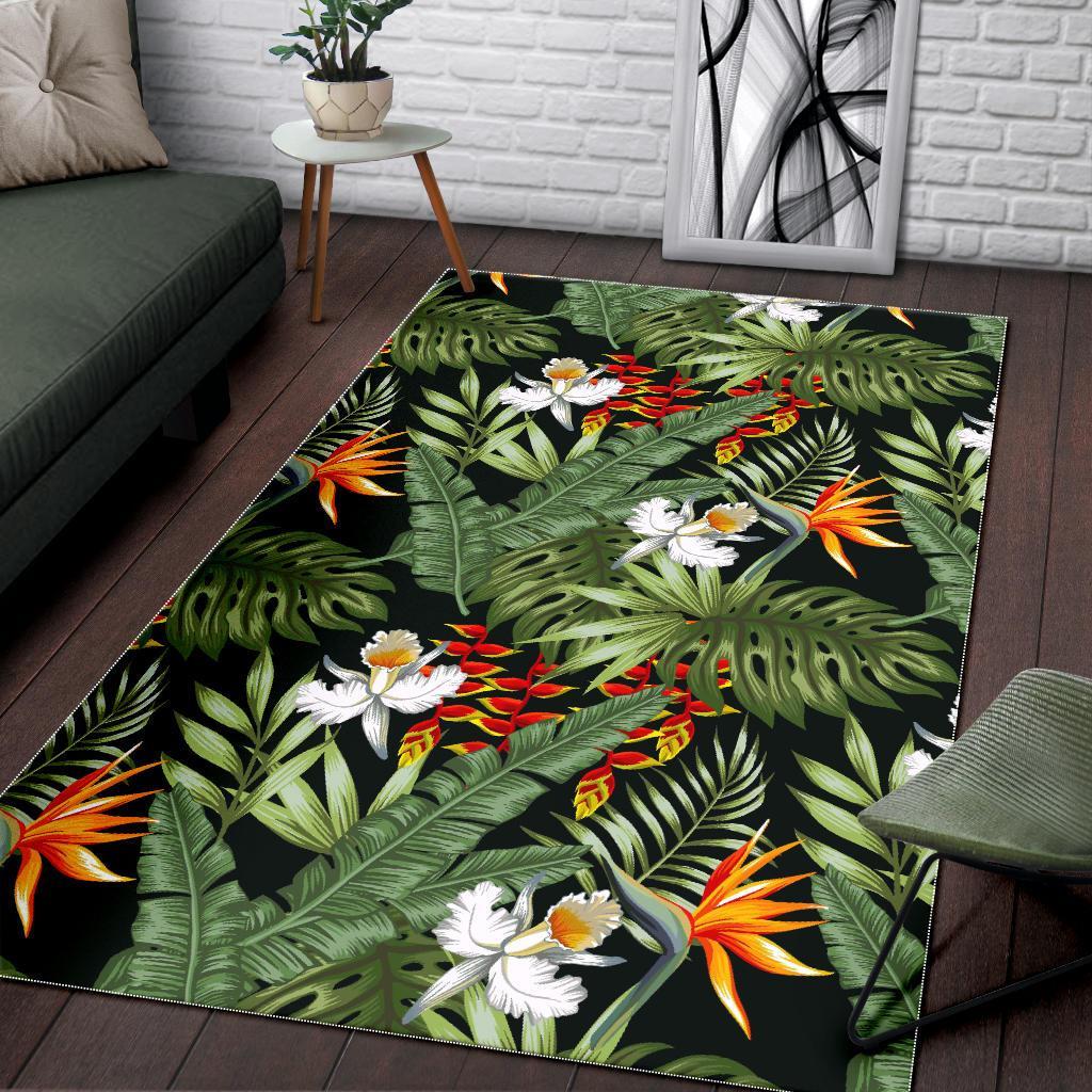 Hawaii Tropical Plants Pattern Print Area Rug