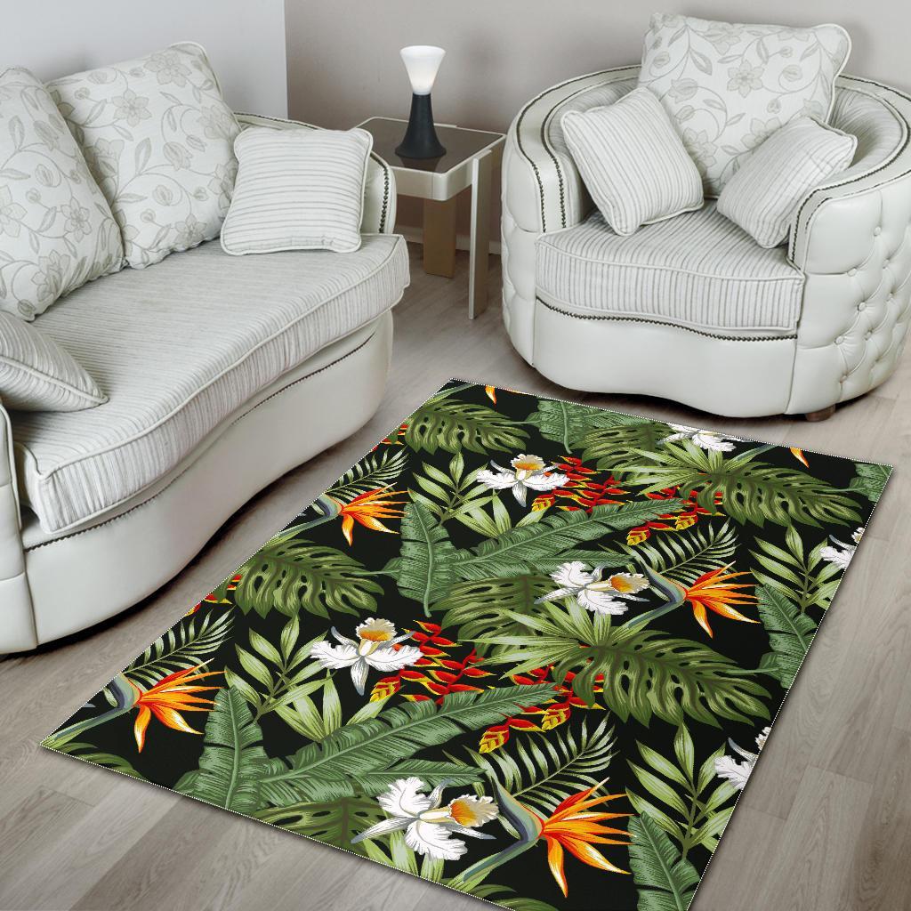 Hawaii Tropical Plants Pattern Print Area Rug
