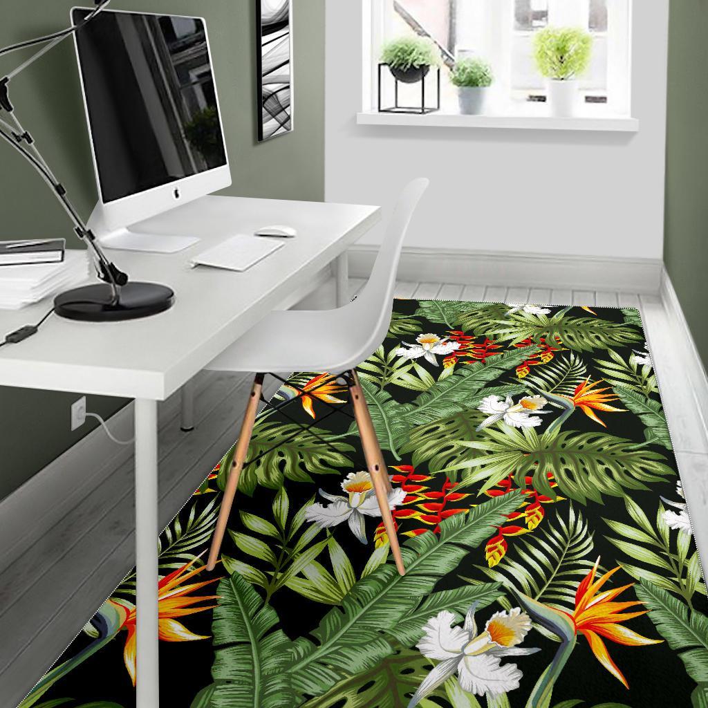 Hawaii Tropical Plants Pattern Print Area Rug