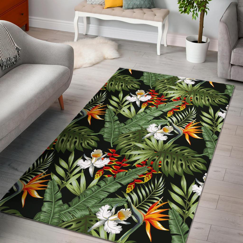 Hawaii Tropical Plants Pattern Print Area Rug
