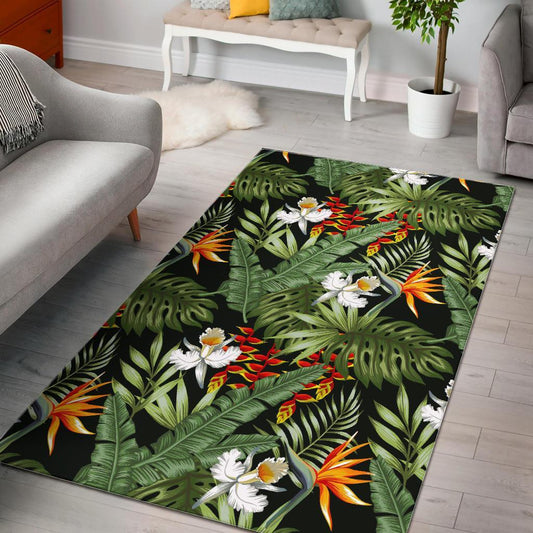 Hawaii Tropical Plants Pattern Print Area Rug