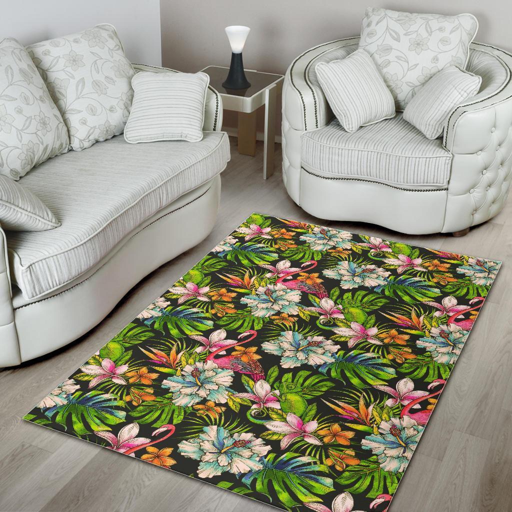 Hawaiian Aloha Tropical Pattern Print Area Rug