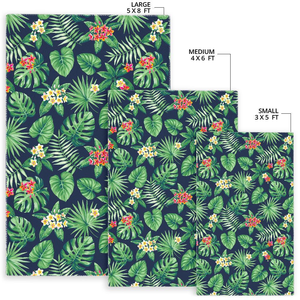 Hawaiian Tropical Leaves Pattern Print Area Rug