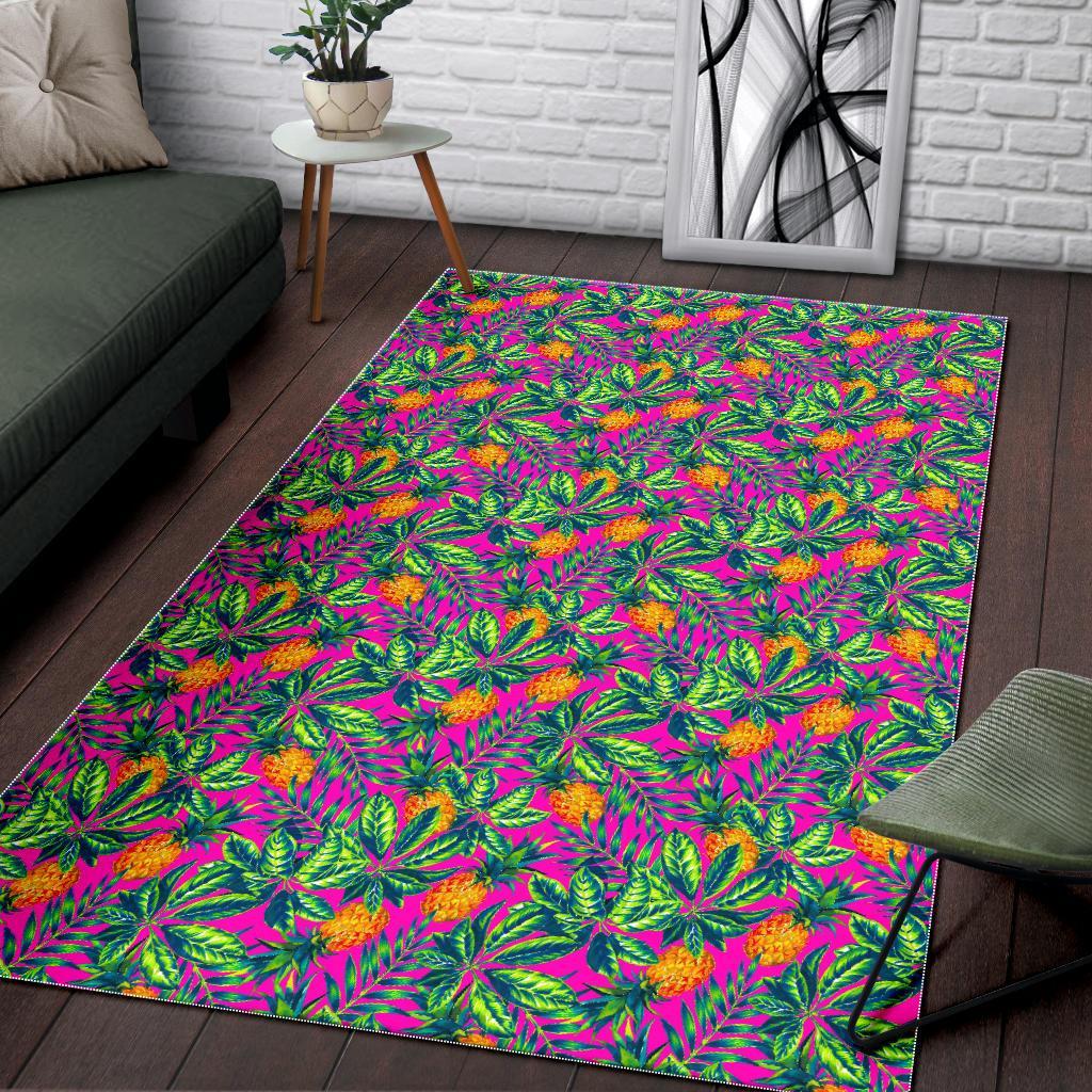 Hot Purple Pineapple Pattern Print Area Rug