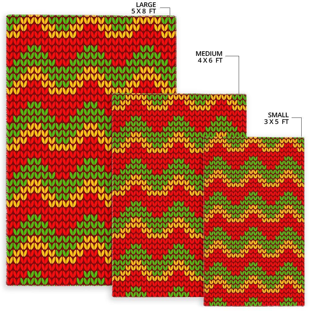 Knitted Reggae Pattern Print Area Rug