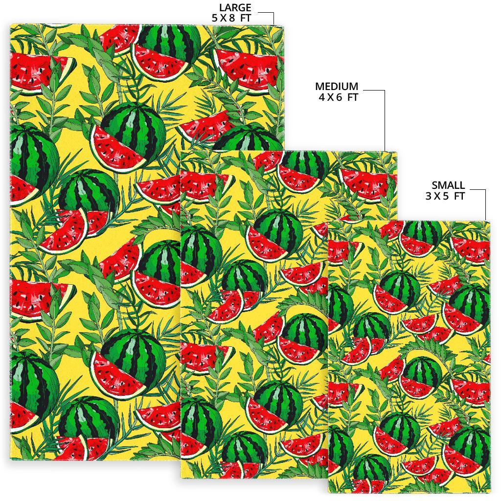 Leaf Watermelon Pieces Pattern Print Area Rug