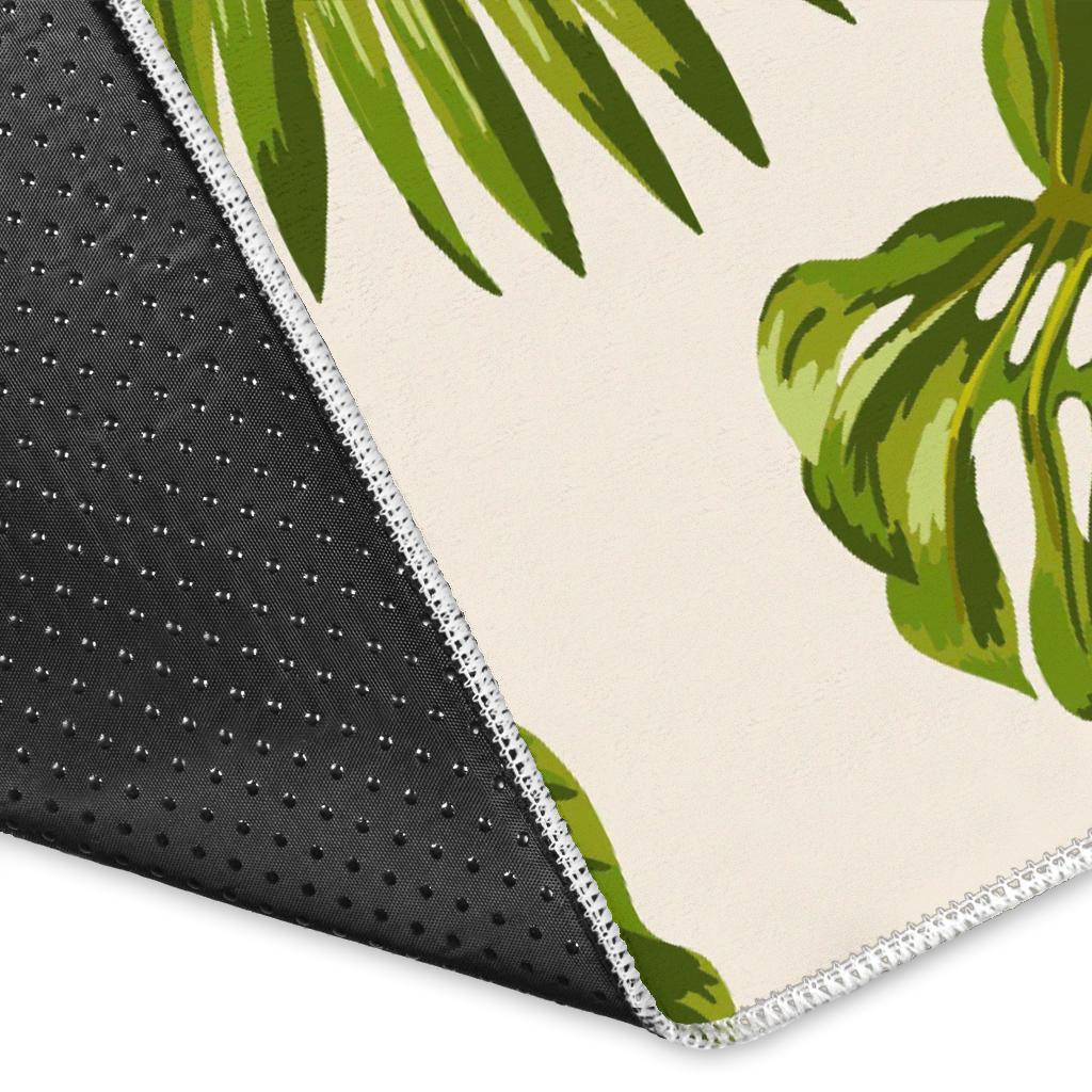 Light Tropical Leaf Pattern Print Area Rug