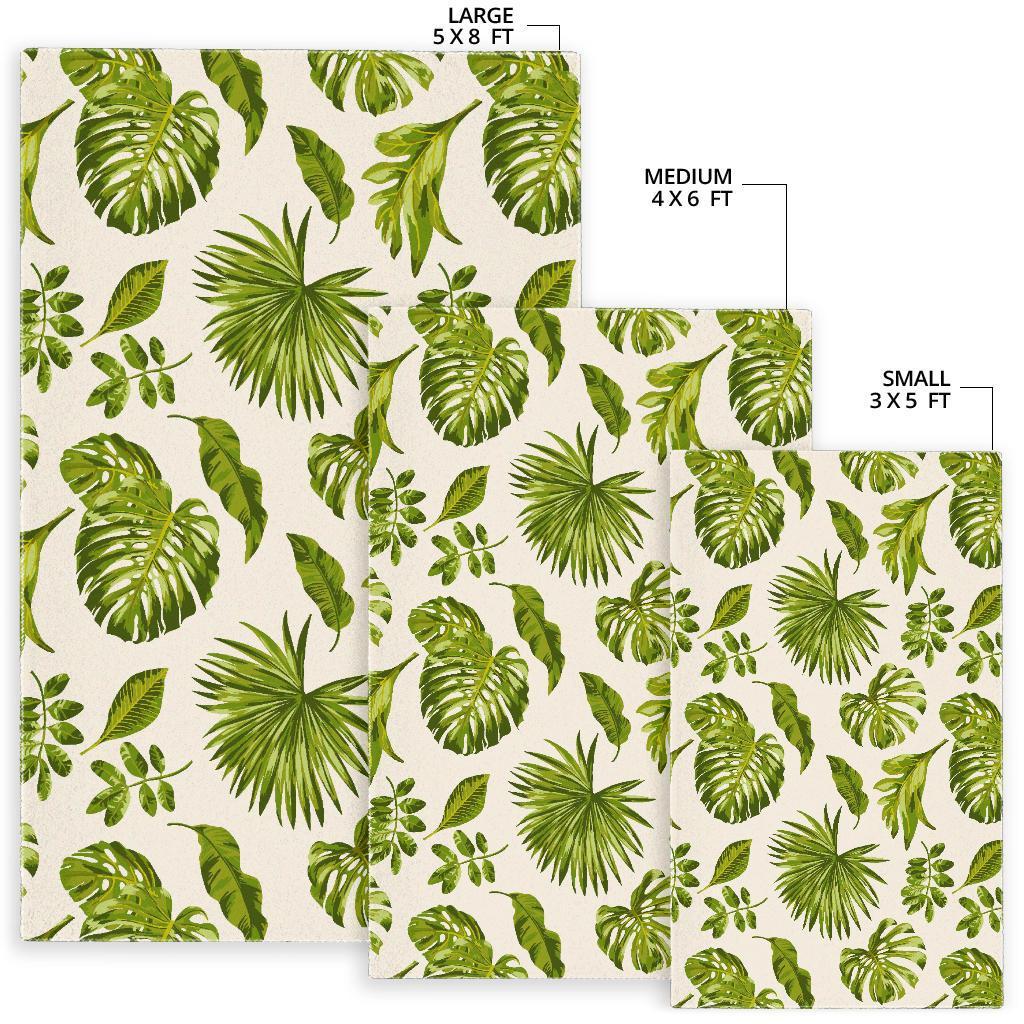 Light Tropical Leaf Pattern Print Area Rug