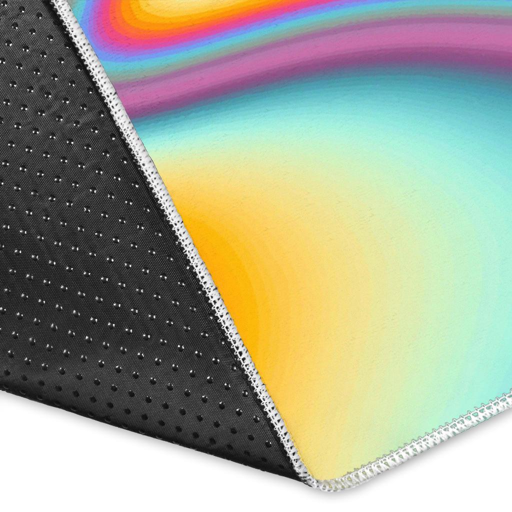 Liquid Holographic Trippy Print Area Rug