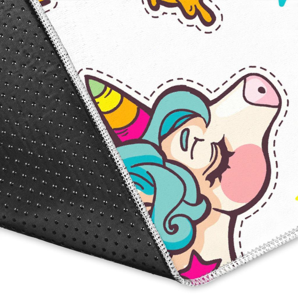 Little Girly Unicorn Pattern Print Area Rug