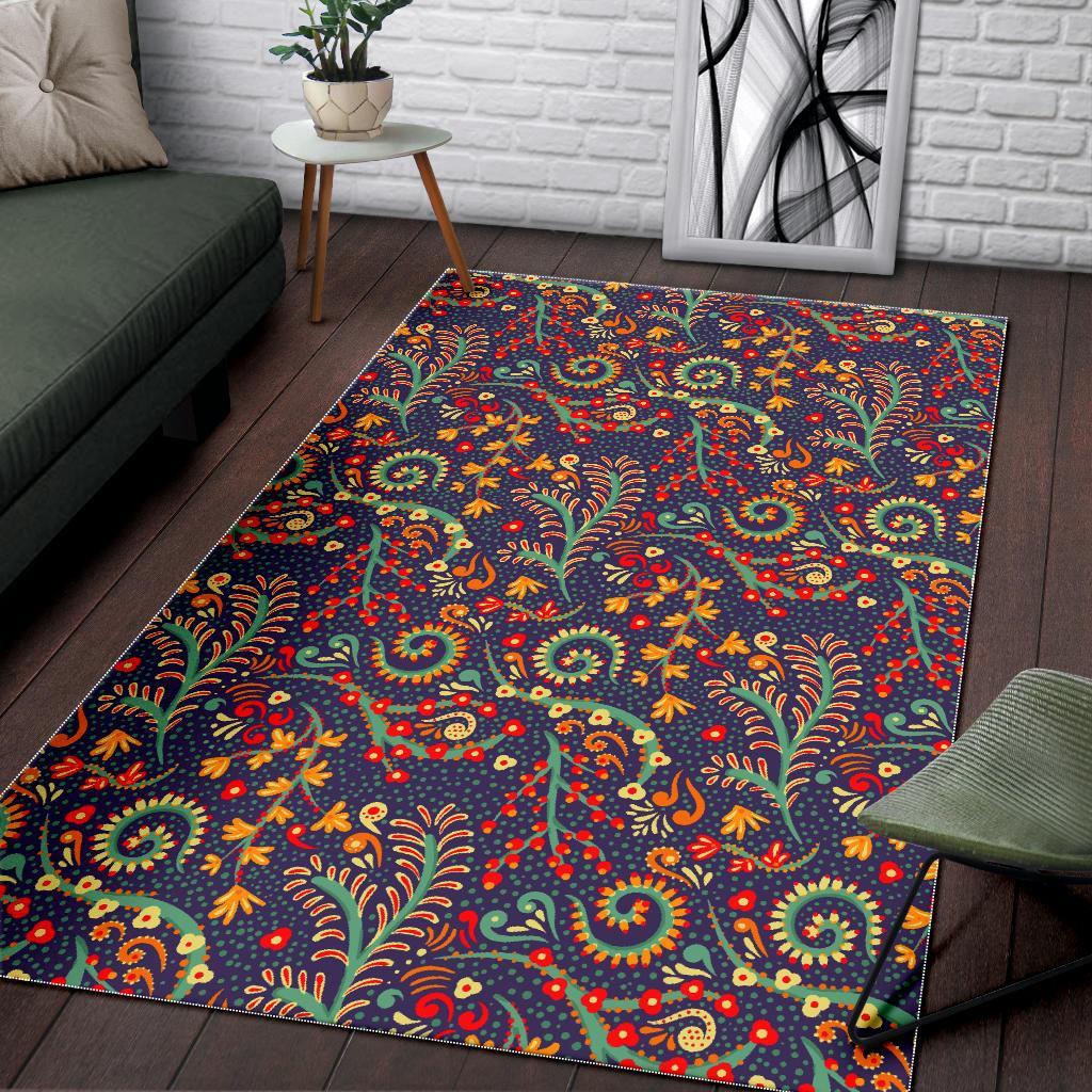 Mandala Floral Bohemian Pattern Print Area Rug