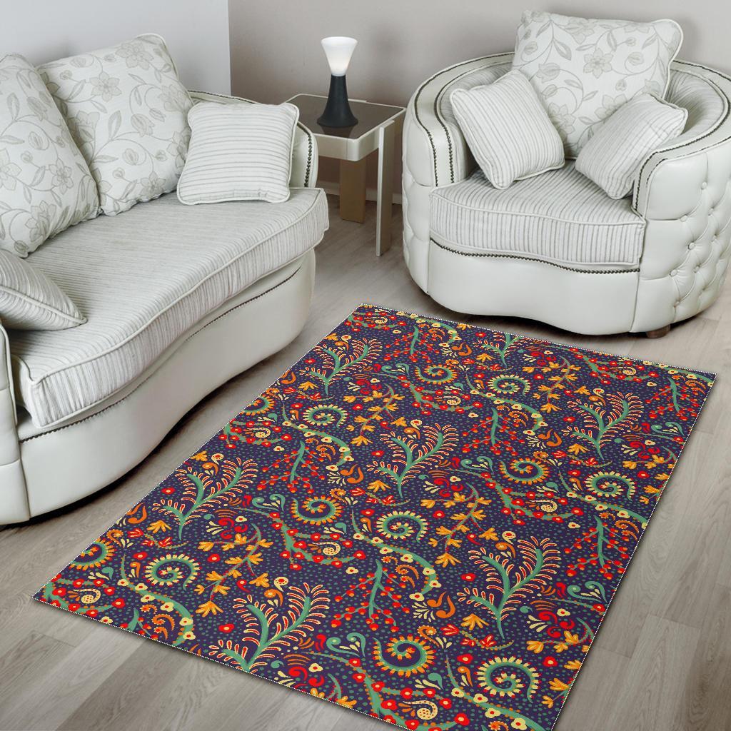 Mandala Floral Bohemian Pattern Print Area Rug