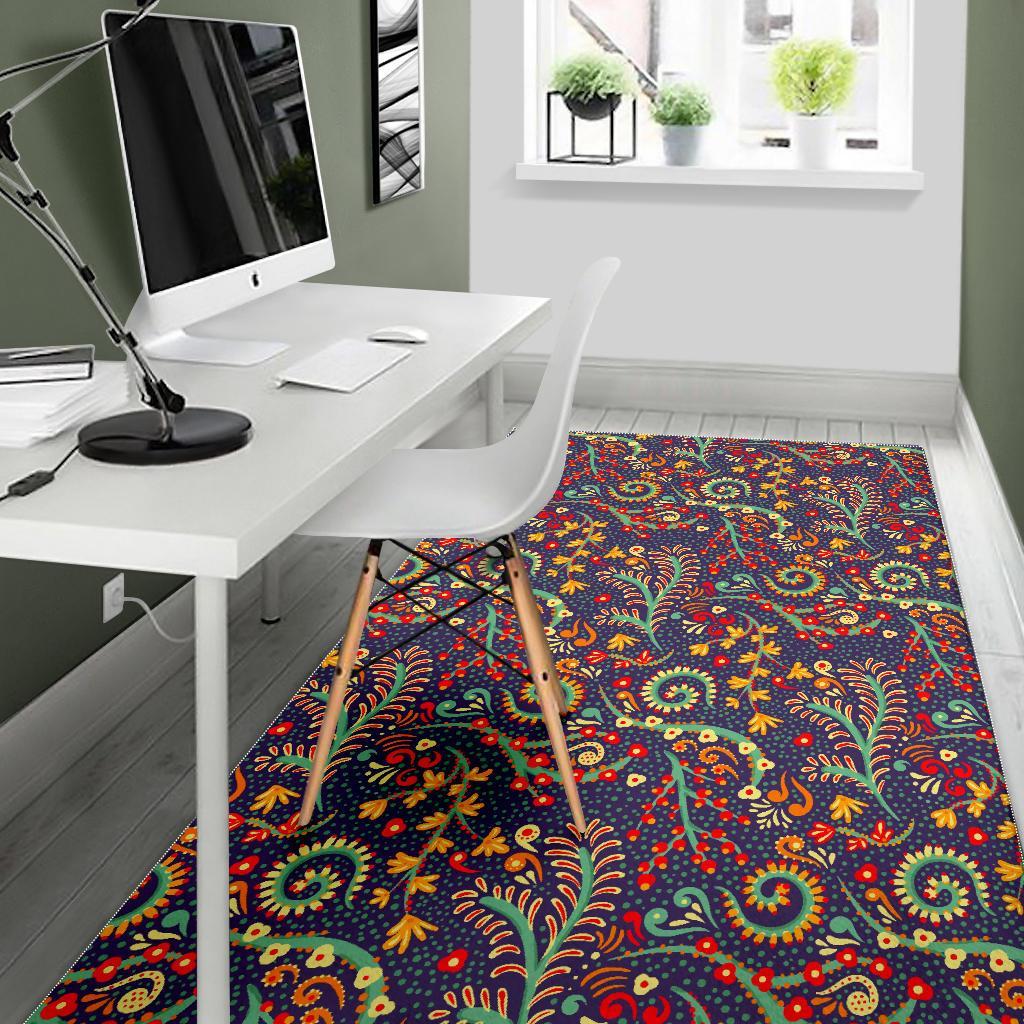 Mandala Floral Bohemian Pattern Print Area Rug