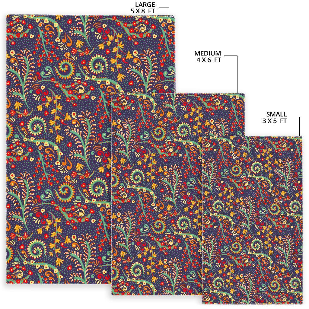 Mandala Floral Bohemian Pattern Print Area Rug