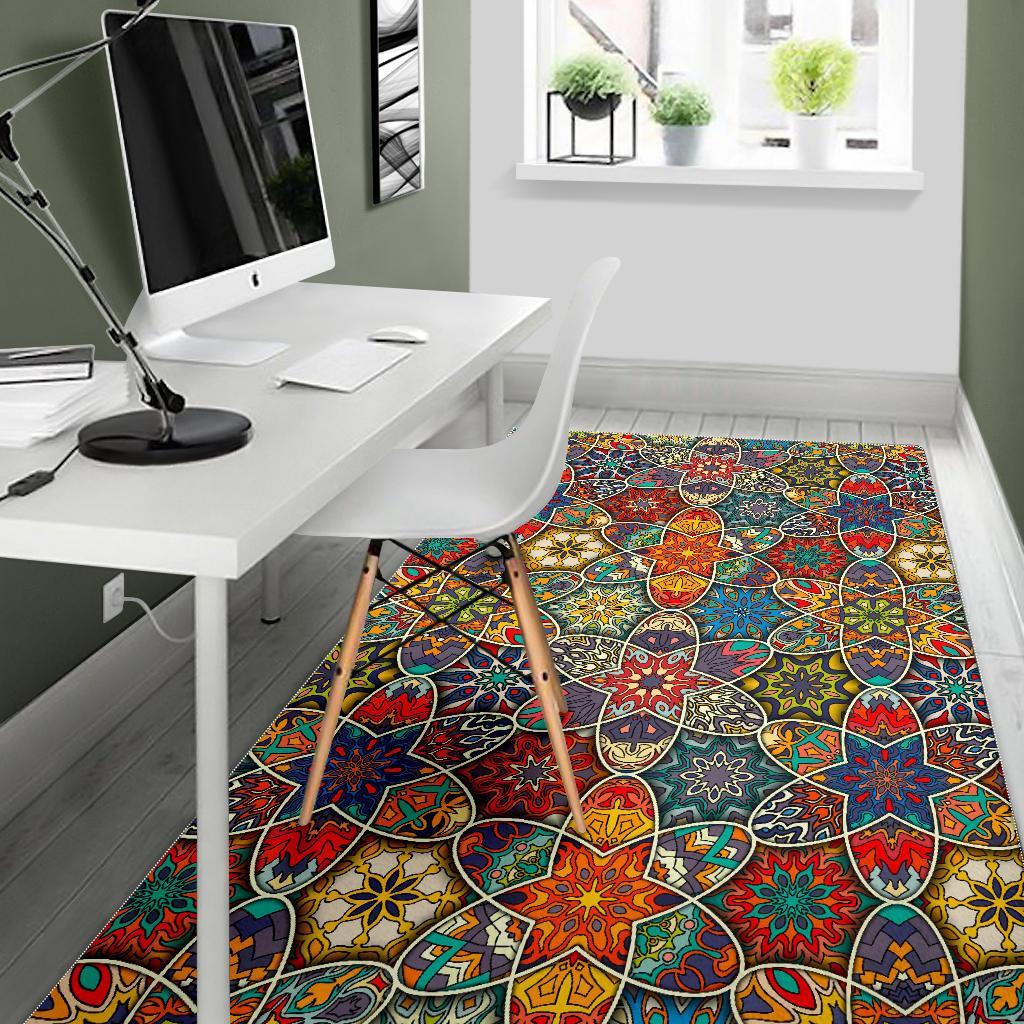 Mandala Star Bohemian Pattern Print Area Rug