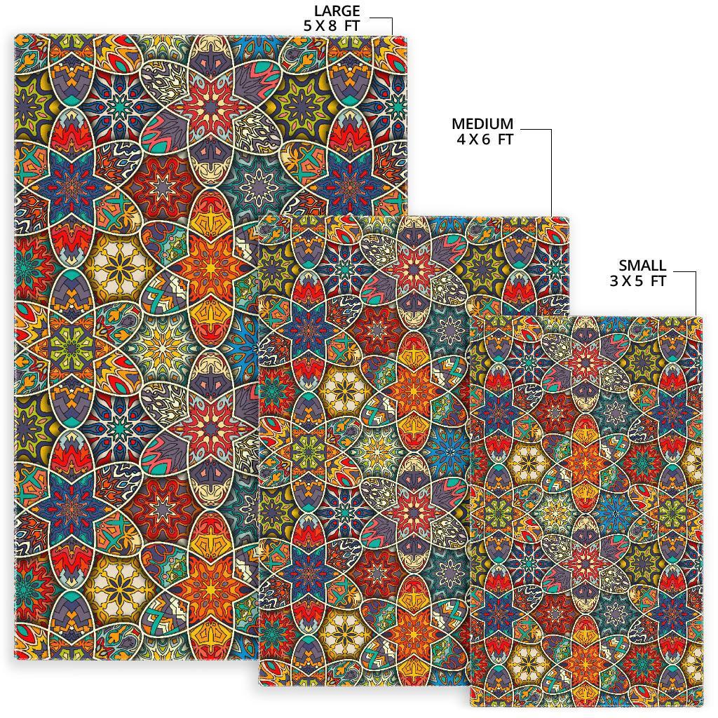 Mandala Star Bohemian Pattern Print Area Rug