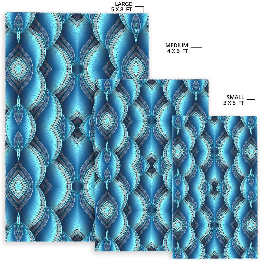 Mandala Waves Bohemian Pattern Print Area Rug
