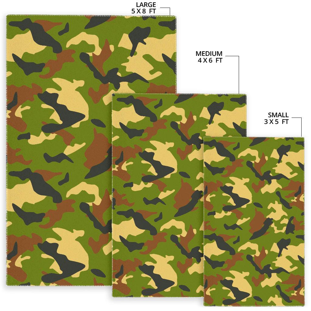 Military Camouflage Print Area Rug