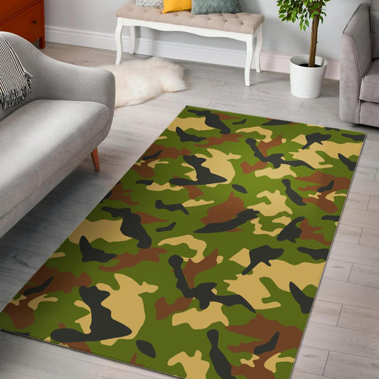 Military Camouflage Print Area Rug