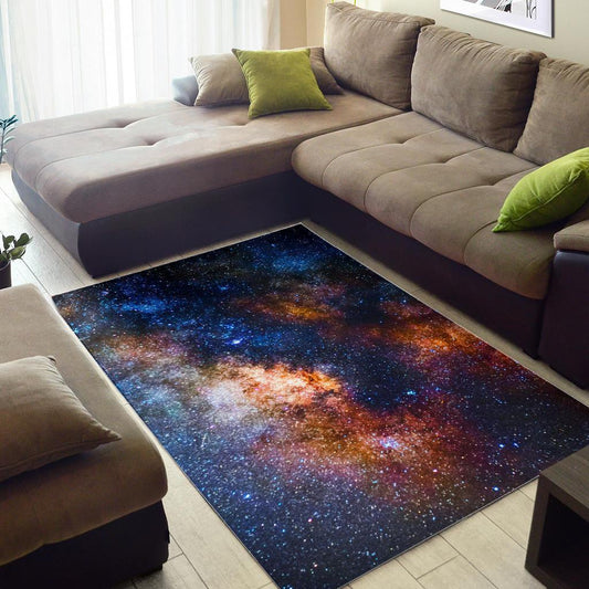 Milky Way Universe Galaxy Space Print Area Rug