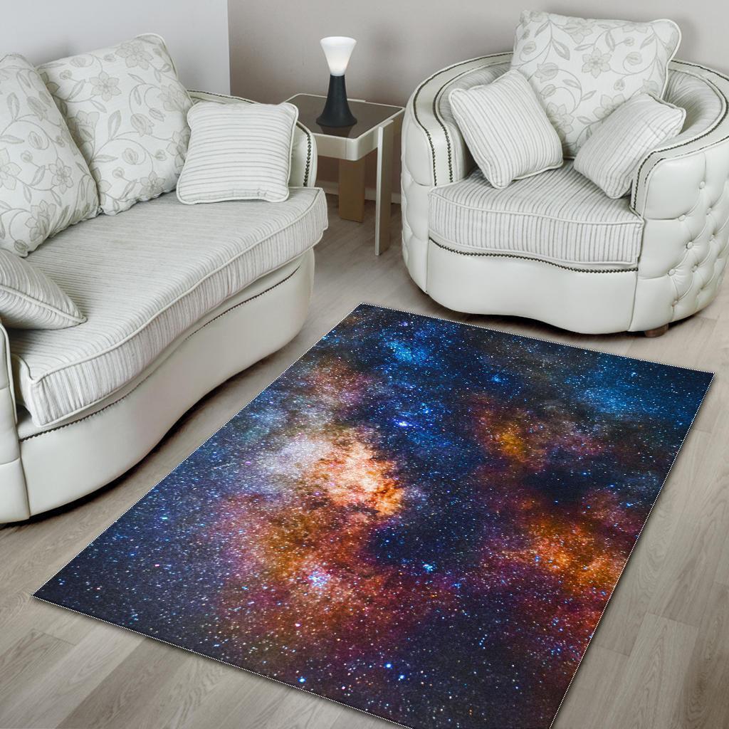 Milky Way Universe Galaxy Space Print Area Rug