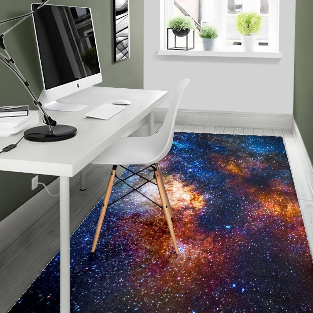 Milky Way Universe Galaxy Space Print Area Rug
