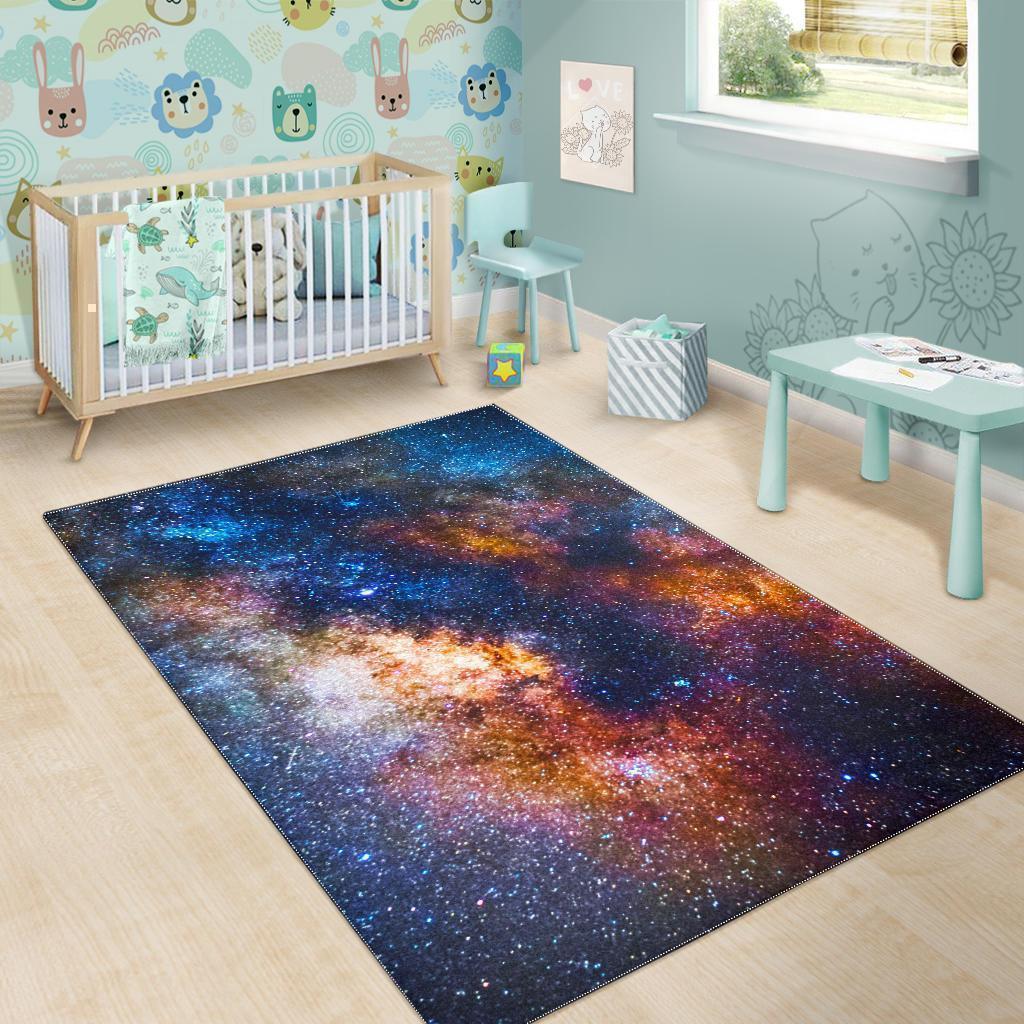 Milky Way Universe Galaxy Space Print Area Rug