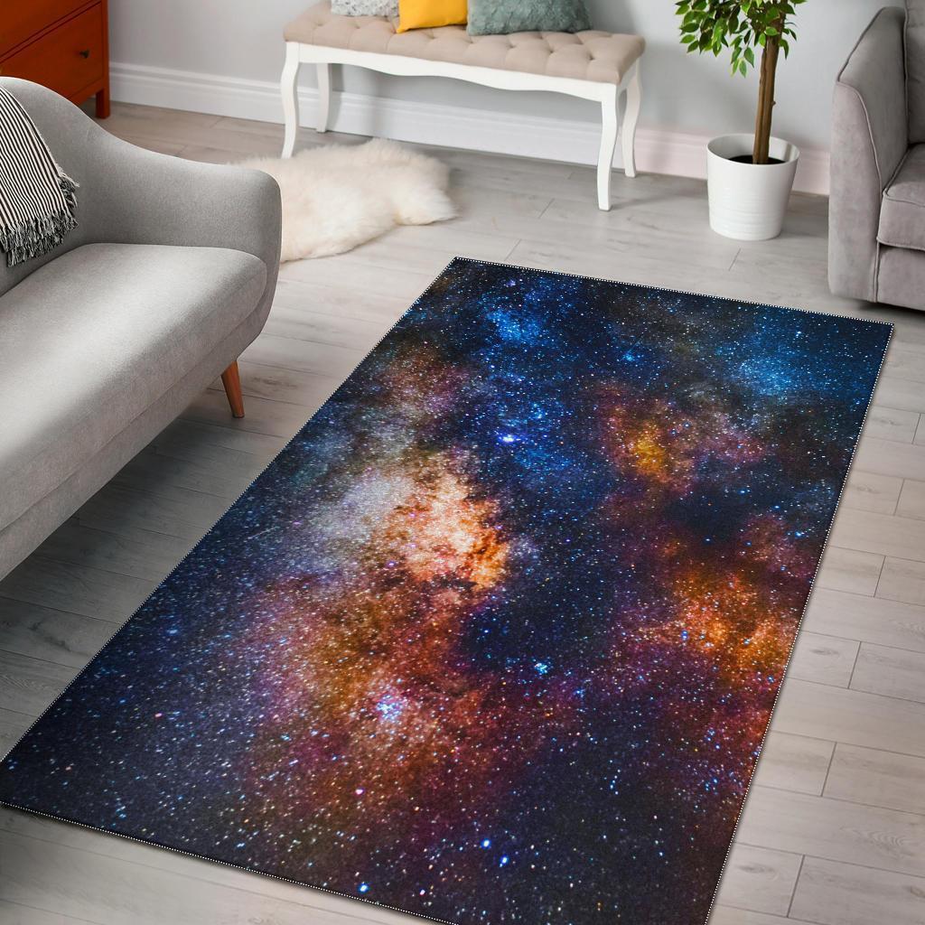 Milky Way Universe Galaxy Space Print Area Rug