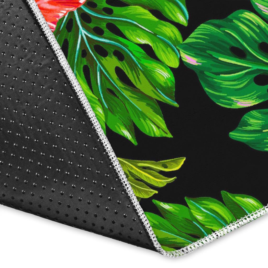 Monstera Hibiscus Hawaii Pattern Print Area Rug