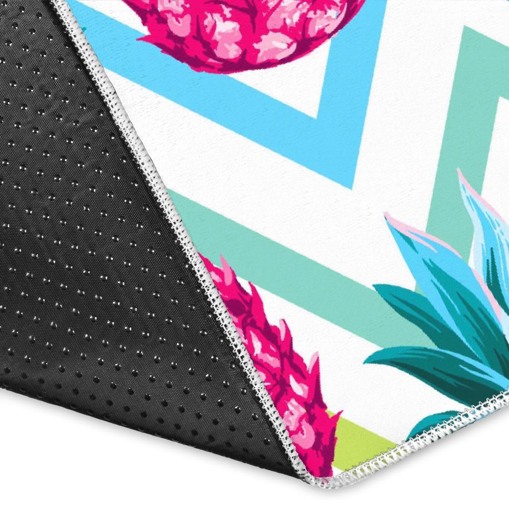 Neon Zig Zag Pineapple Pattern Print Area Rug