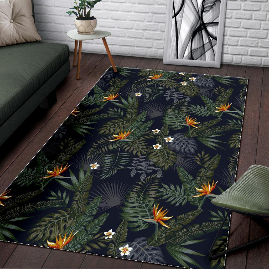 Night Tropical Hawaii Pattern Print Area Rug