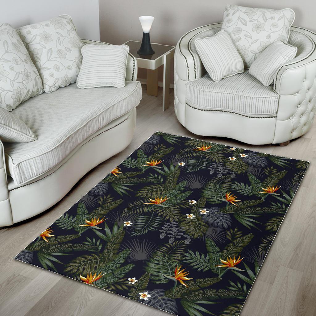 Night Tropical Hawaii Pattern Print Area Rug