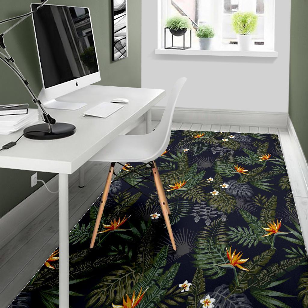 Night Tropical Hawaii Pattern Print Area Rug