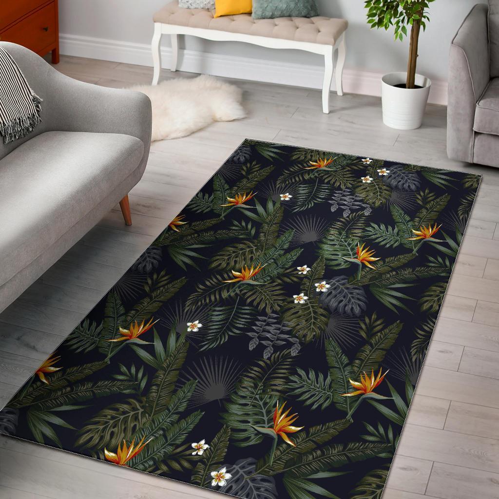 Night Tropical Hawaii Pattern Print Area Rug