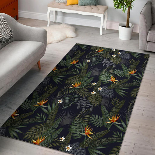 Night Tropical Hawaii Pattern Print Area Rug