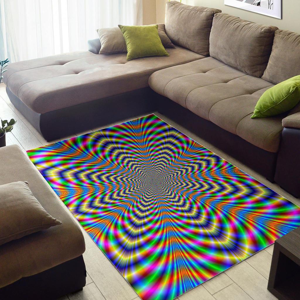 Octagonal Psychedelic Optical Illusion Area Rug
