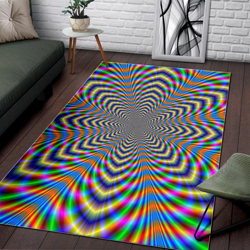 Octagonal Psychedelic Optical Illusion Area Rug