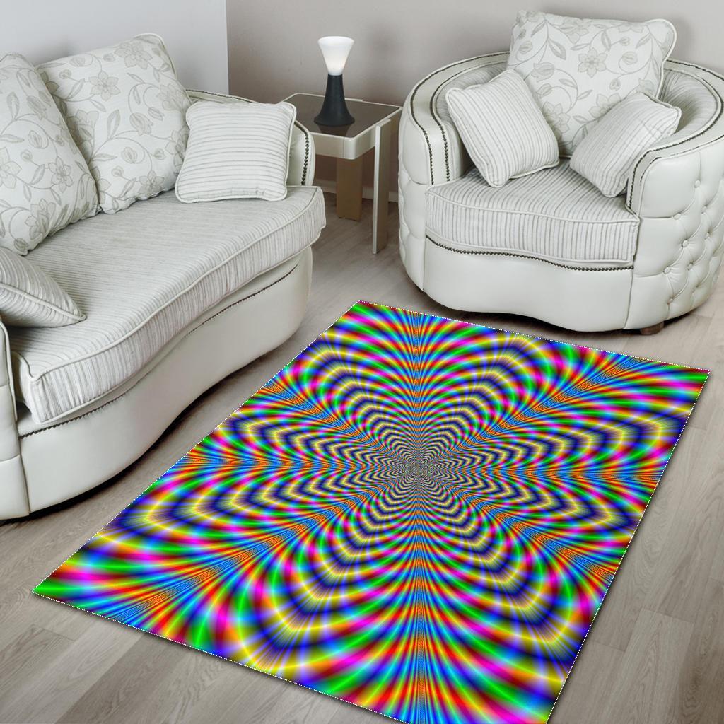 Octagonal Psychedelic Optical Illusion Area Rug