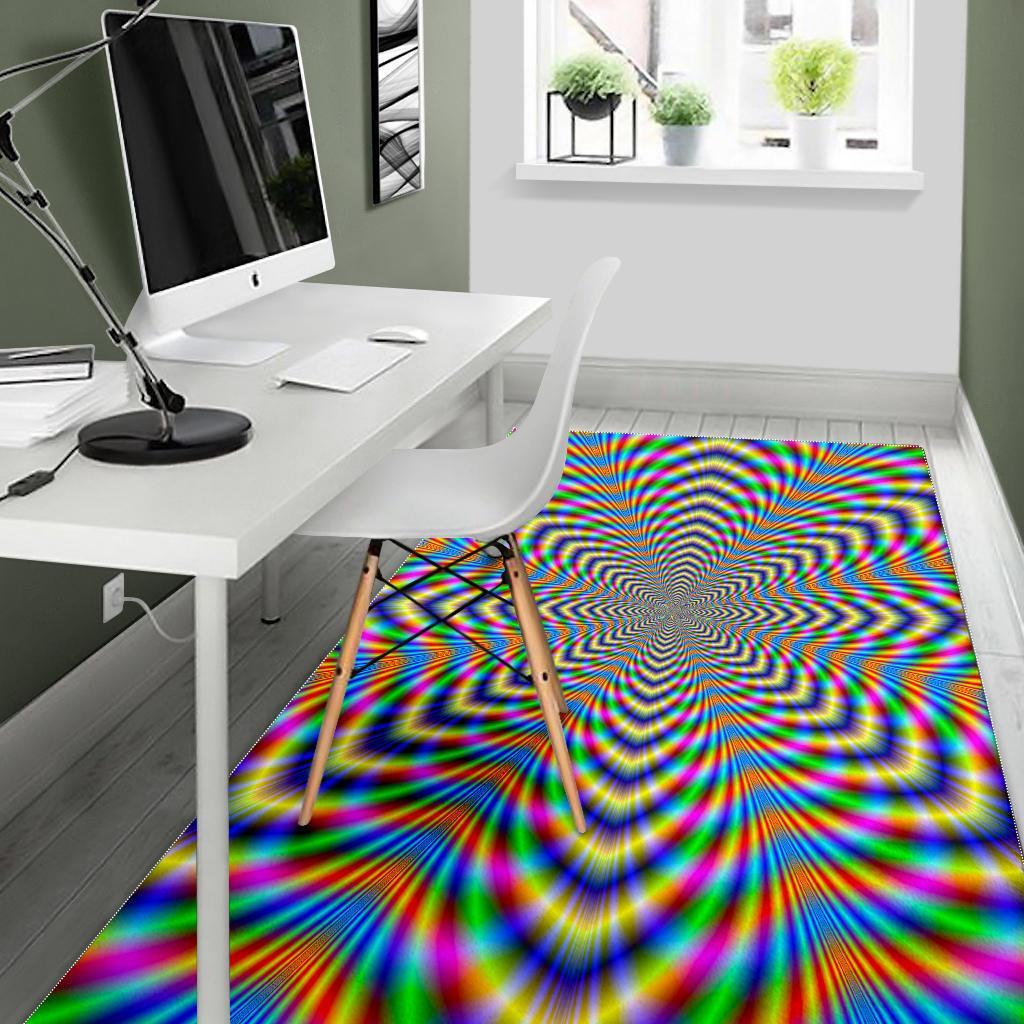 Octagonal Psychedelic Optical Illusion Area Rug