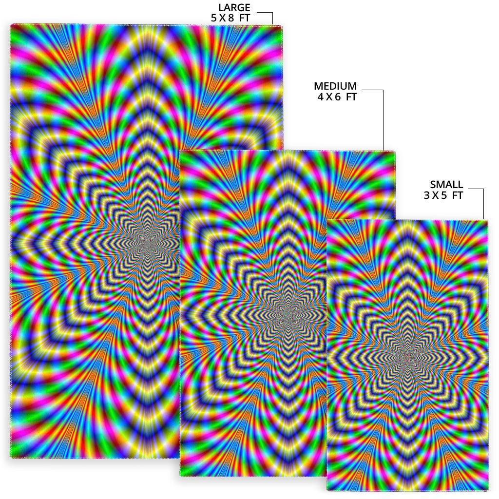 Octagonal Psychedelic Optical Illusion Area Rug