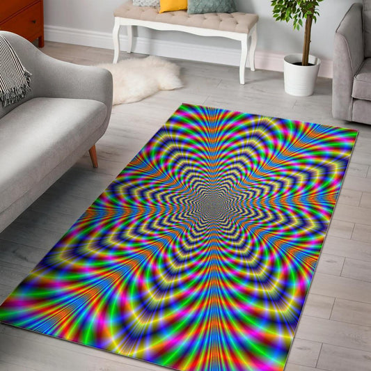 Octagonal Psychedelic Optical Illusion Area Rug