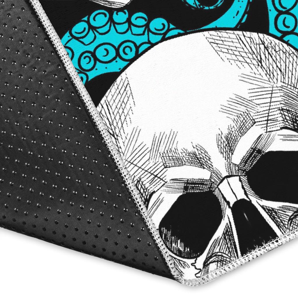 Octopus Tentacles Skull Pattern Print Area Rug
