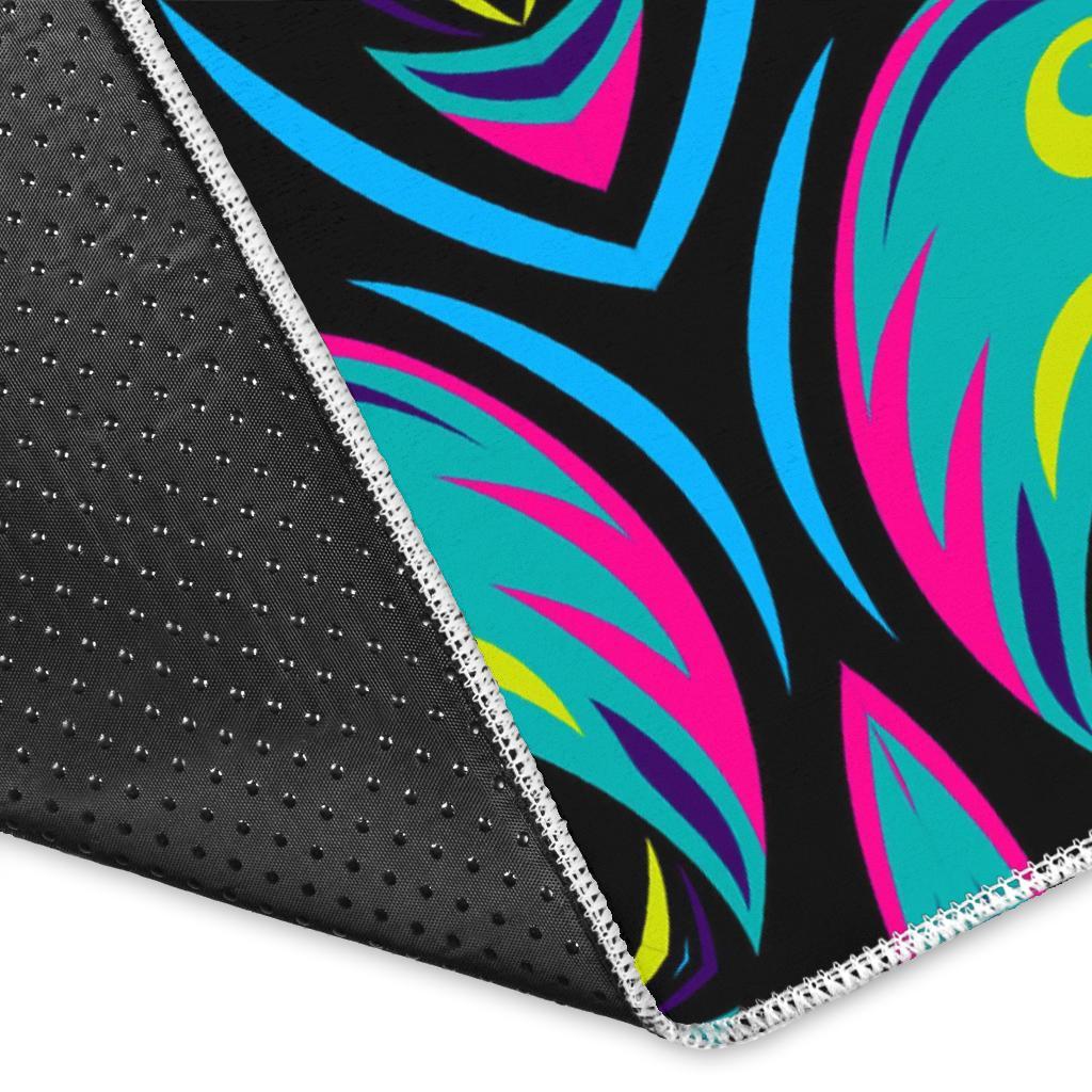 Ornament Psychedelic Trippy Print Area Rug