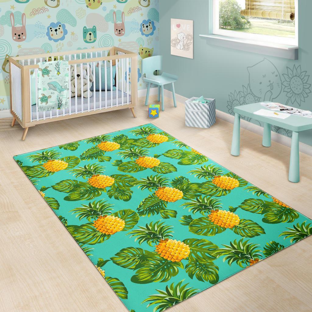 Palm Leaf Pineapple Pattern Print Area Rug
